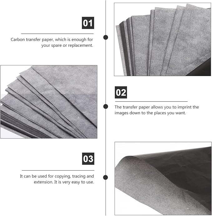 Beatifufu A4 Carbon Transfer Paper 100 Sheets One-Side Graphite Copying Tracing Paper for Art Drawing Pattern Transfer and Craft Projects