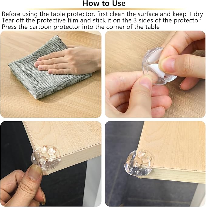 12Pcs Corner Protector for Baby, Cartoon Table Corner Protectors, Furniture Table Edges Protectors for Cover Furniture