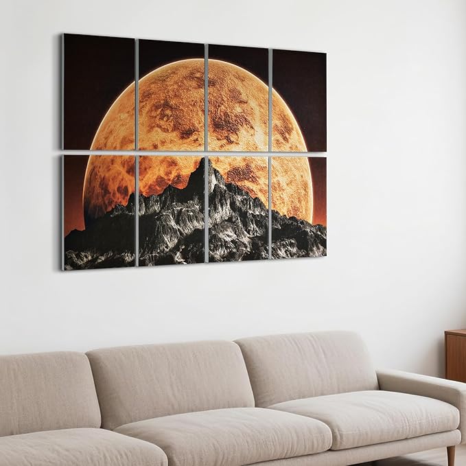 UMIACOUSTICS 8 Pcs 0.7Inch Thick Art Acoustic Panels, Total 47.2” x 31.5” Decorative Acoustical Wall Panels, Sound Absorbing Art Panels for Home, Office, Hotel, Recording Studio, Golden-Star Shines