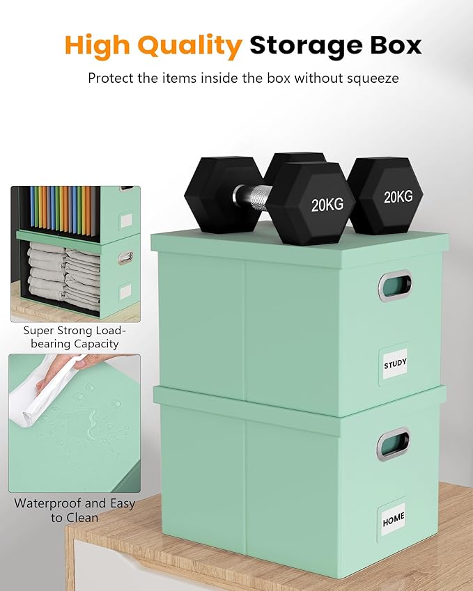 Oterri Storage File Box(New) (Mint-green(Leather), 1 pack), AM03118