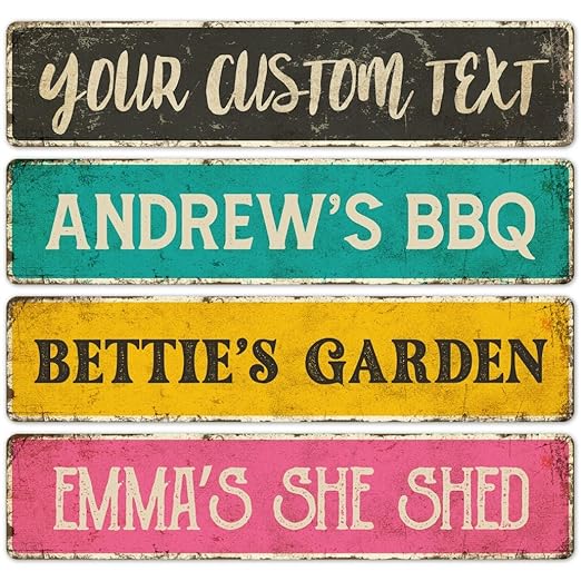 Custom Rustic Sign, Personalized Decor Street Signs Gift, 24x6 Inches, ACM, Fade Resistant, Made in USA