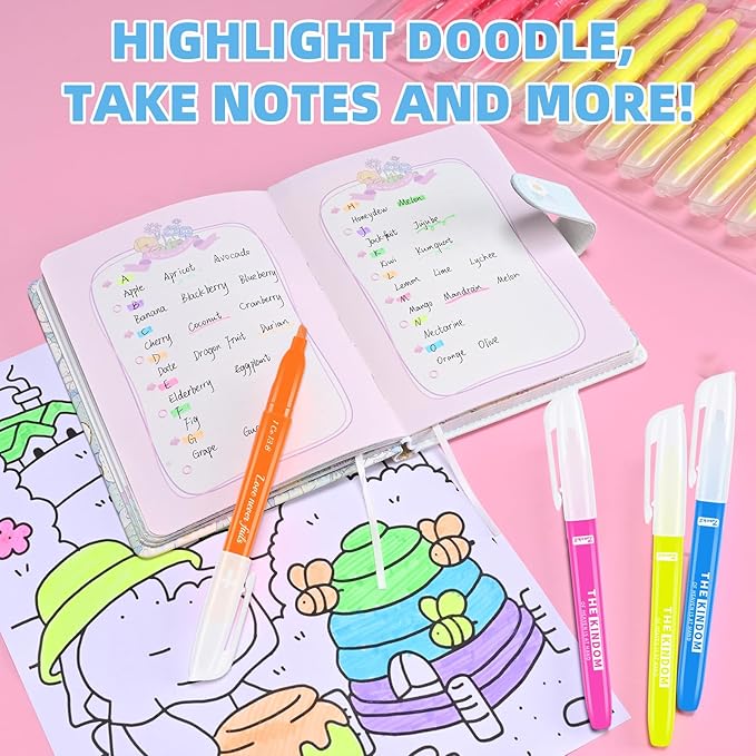 ZackZ Bible Highlighters Assorted Colors with Verses, Chisel Tip Colored Highlighter Markers Bulk Fluorescent, Dry Quick Bright Colors, Perfect for Bible Study Journaling, 6 Candy Color 30 Pack