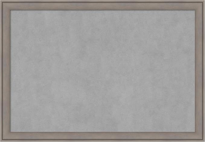 Amanti Art Grey Framed Magnetic Board 27x39 Large Vision Board for use with Magnets, 100% Metal Sheet to Display Items as Office Decor or for Home Organization in mudroom, Kitchen or Kids Room