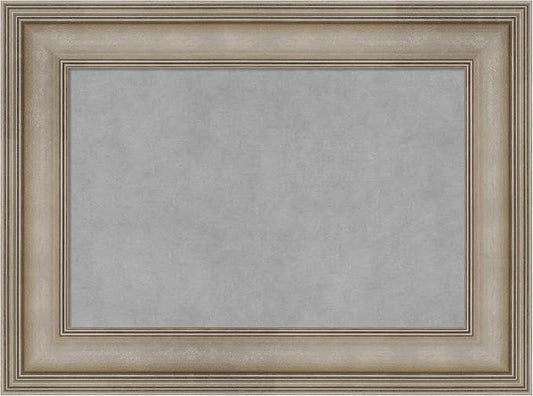 Amanti Art Silver Framed Magnetic Board 17x23 Small Vision Board for use with Magnets, 100% Metal Sheet to Display Items as Office Decor or for Home Organization in mudroom, Kitchen or Kids Room