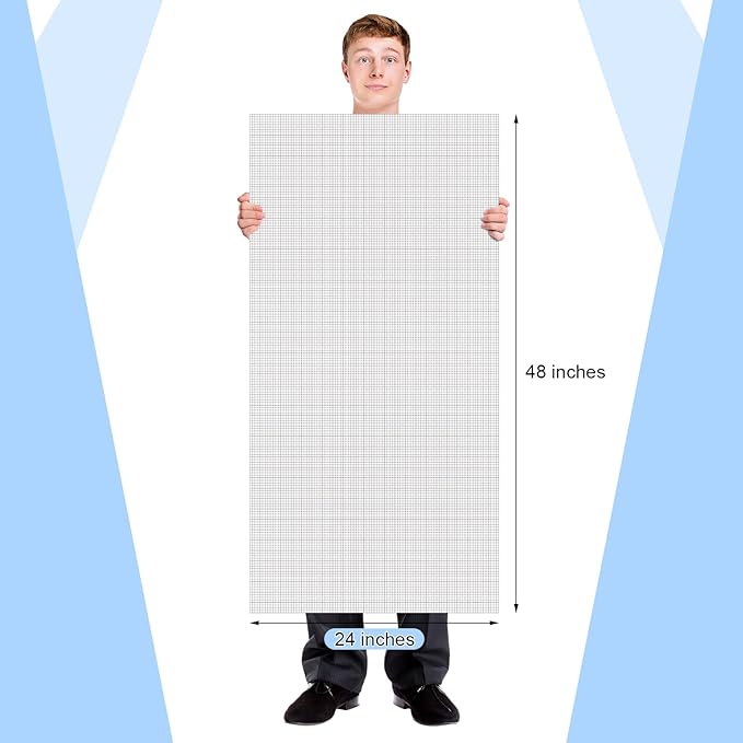 Fuyoooo 25 Sheet Graph Paper Pad 24" x 48" Large Graph 1" and 1/4" Ruled Grid Paper for Engineer Architect Designer Mathematician Draftsmen Sketch House Commercial Building Plan Drafting(White)