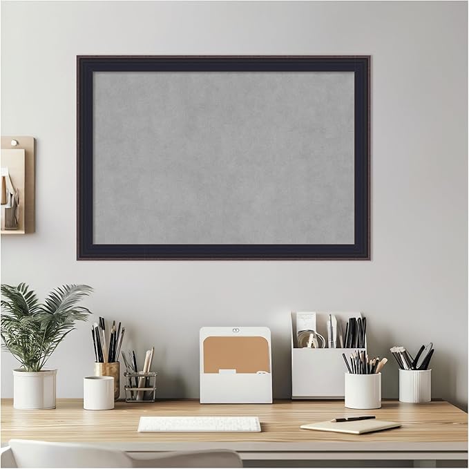Amanti Art Black Framed Magnetic Board 19x27 Medium Vision Board for use with Magnets, 100% Metal Sheet to Display Items as Office Decor or for Home Organization in mudroom, Kitchen or Kids Room