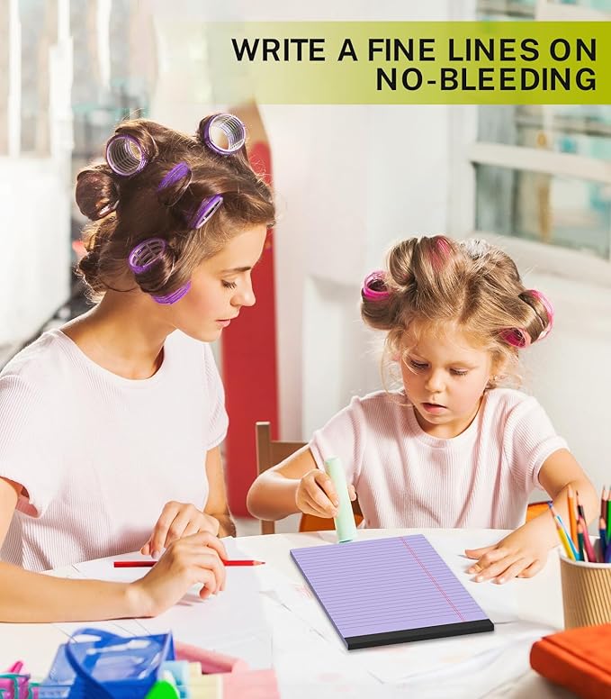 36 Pack Note Pads 5x8, Narrow Ruled Legal Pad, Multicolor Small Writing Pads, 30 Sheet/notepad,Colored Legal Pads, Pink Lined Notepad, Purple Notepads, Perforated Lined Note Pads for Study,Office,Home