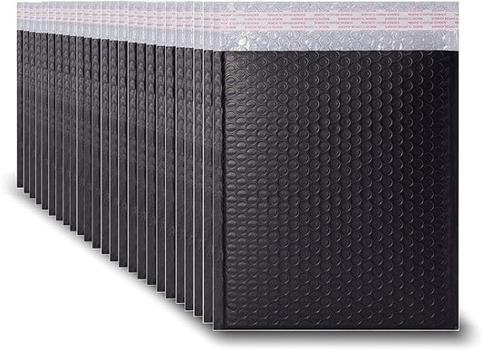 Shipping Bubble Mailers MEIANJU Padded Poly Mailer Envelopes L13xW10 inch Packaging Mailing Envelope Bag Self Seal Package Mail Supplies,black-25PCS
