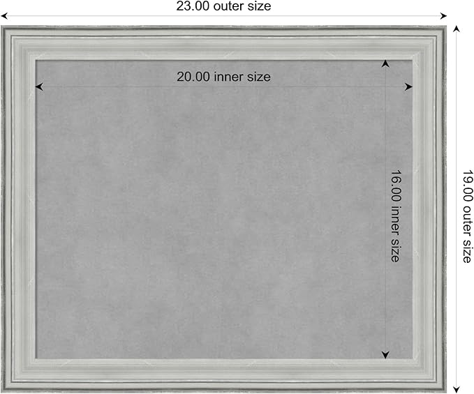 Amanti Art Silver Framed Magnetic Board 19x23 Small Vision Board for use with Magnets, 100% Metal Sheet to Display Items as Office Decor or for Home Organization in mudroom, Kitchen or Kids Room