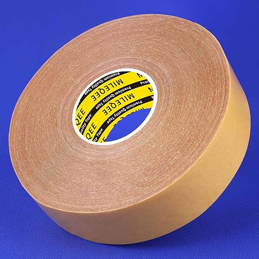 MILEQEE Double-Sided Tape Strong and Tough, 1in x 66FT(20m), Durable Duct Cloth Carpet Rugs Fiberglass Mesh Tape, High Stickiness 2 Sided, Multipurpose Removable Residue-Free, Easy Tear