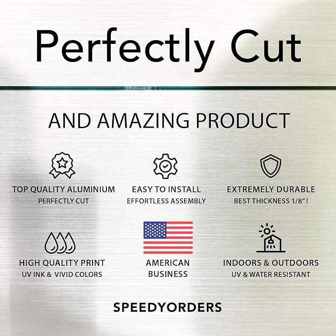 SPEEDYORDERS Custom Outdoor Metal Signs, Personalized Aluminum Signs, Customized Safety Signs, Metal Business Signs, Waterproof Outdoor Business Signs, White Aluminum (Green Background, 42x28 In)
