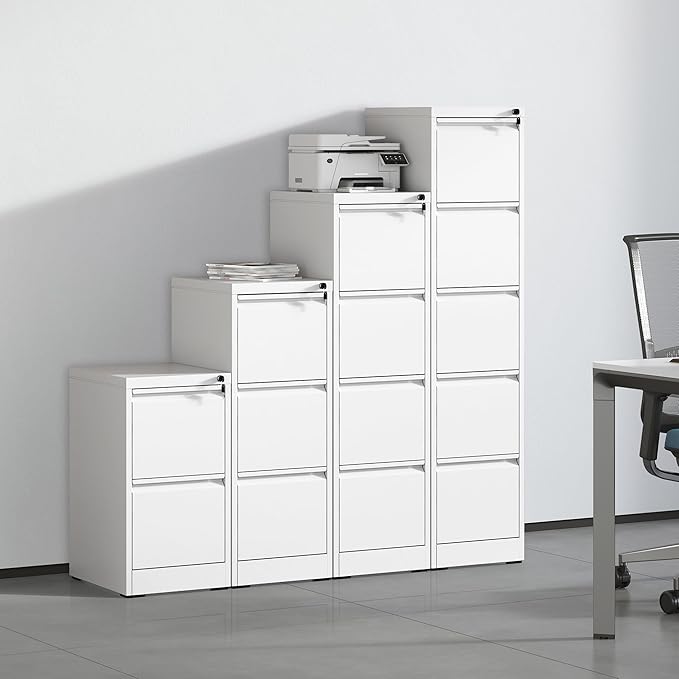 OPTYMIRA Metal File Cabinet with Drawer Heavy Duty Locking File Cabinets Home Office Steel Filing Cabinet Vertical File Cabinets for Legal/Letter Size File,Assembly Required