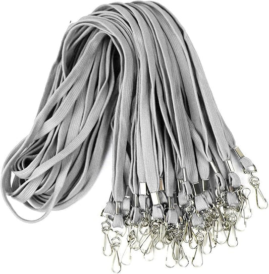 Ollain Badge Lanyards Flat Lanyard Swivel Hooks Durably Neck Bulk lanyards with Clip 100 Pack
