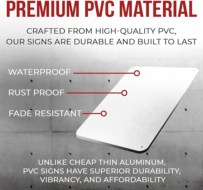 Custom Sign, Personalized Signs for Office, Business, Workplace, Warehouse, Airbnb, Warning Label, Delivery Red Border Signs, 7x10 Inches, Rust Free PVC, Waterproof, Hazard Information, Made in USA