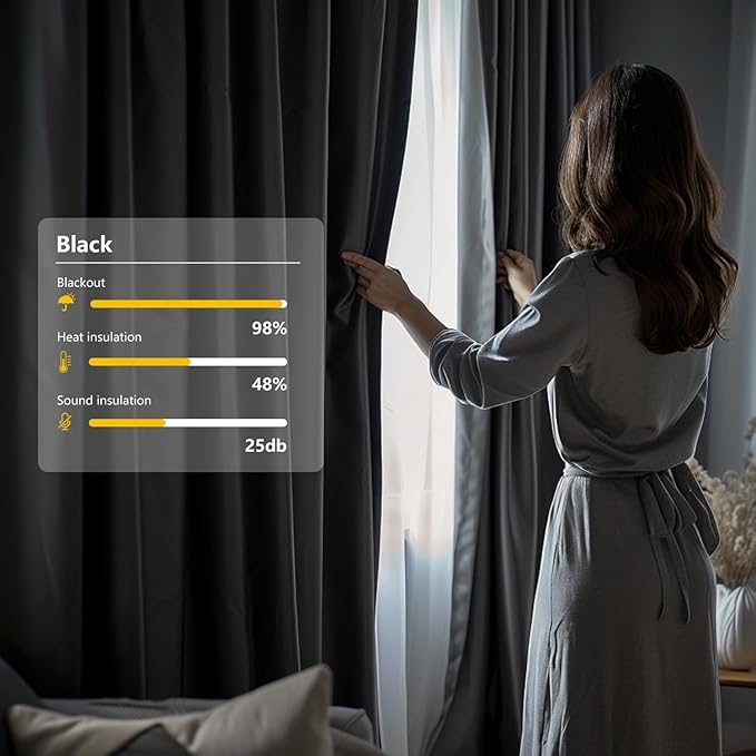 Cbsroro Room Divider Blackout Curtain Track Curtains Wall Dividers Panels Screen for Living Rooms Bedroom Office Privacy Partition Separation, W150 × L84 Inch,1 Panel, Black