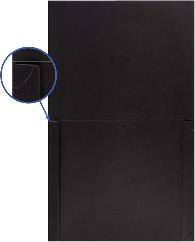 Certificate Holders, 25-Pack Certificate Covers for Letter Size 8.5 x 11 Inch Paper, Certificate Folders, Black, 9 x 11.5 Inches