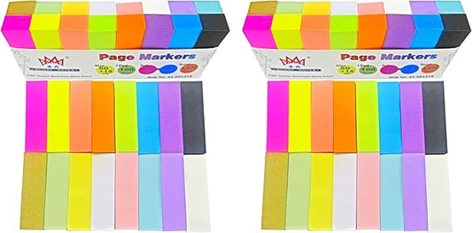 4A 2 Packs Sticky Note Tabs Flags 0.6 x 2 Inches, 16 Colors, Small Sticky Notes Page Markers Book Index Tabs for Office School Supplies, 100 Sheets/Pad, 16 Pads/Pack, 3200 Sheets Total, 4A 501516x2