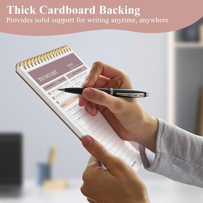 HAUTOCO 2 Packs to Do List Notepad, A5 to Do List Notebook for Work Undated Tear Off Daily Planner Notepad Task Checklist Organizer for Home Office School, Totally 208 Pages