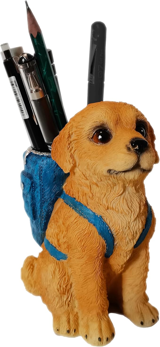 Photour Dog Pen Holder for Desk Pen Pencil Cup Creative Desktop Pen Organizer Pencil Cups for Desk Unique Accessories Decor for Home Office School Gift for Dog Lovers (Golden Retriever)