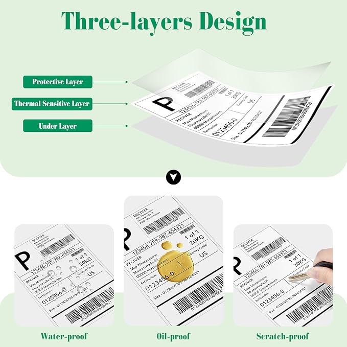 METRONIC Thermal Labels 4x6 200 Labels Fanfold Direct Shipping Label with Perforated and Strong Adhesive Mailing Stickers Paper Thermal Printer Sticker for Most Printer Shipping Supplies