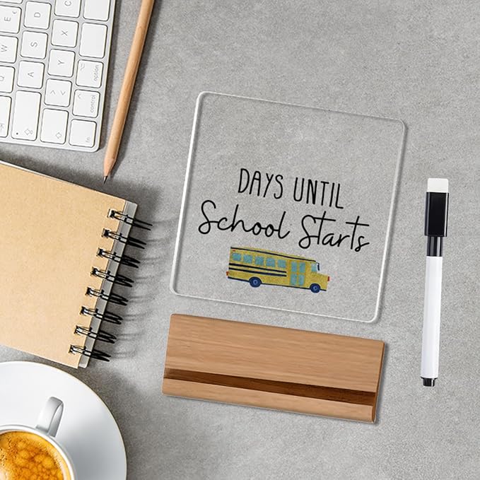 Funny Back to School Countdown Acrylic Sign, Funny Days Until Schools Starts Countdown Decor for Classroom, Best Back to School Gifts for Teacher Students A 09
