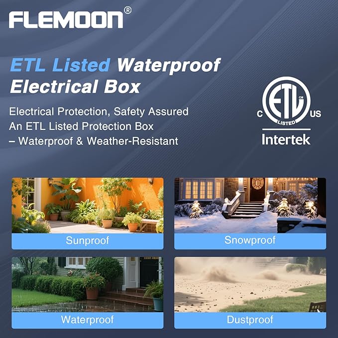 Flemoon [3 Pack] Outdoor Extension Cord Safety Cover with Waterproof Seal, Weatherproof Electrical Connection Box to Protect Outdoor Outlet, Plug, Socket, Christmas Holiday Decoration Light, Orange