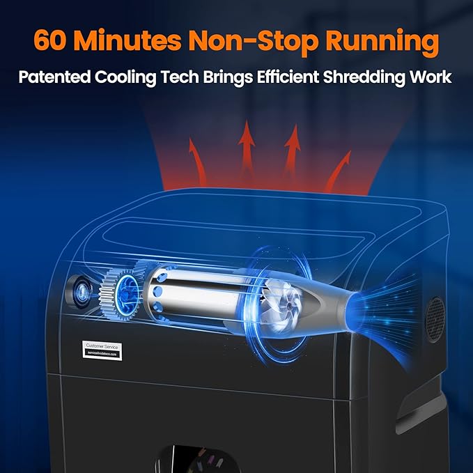 VidaTeco Paper Shredder for Home Office Heavy Duty with 60 Mins Running with US Patented Cutter,Shred CD/Card with Extra Large Bin,AUTO Jam Proof(ETL) (20-Sheet Cross Cut)