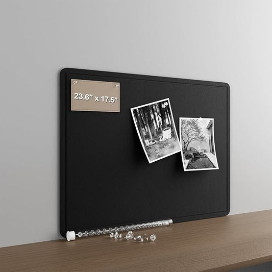 Large Felt Bulletin Board for Wall, 24"x18" Frameless Picture Board, Soft Felt Cork Board for Office, Home Planning & Office Wall Decor, Easy Install Pin Board