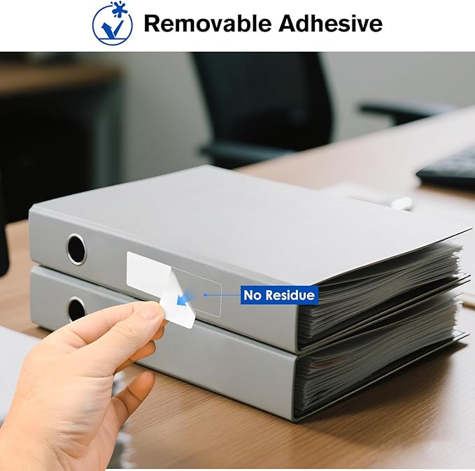L LIKED 1" x 3" Blank Removable Labels with No Residue, Water and Oil Resistant, Use for Both Home and Office (1 Roll, 1400 Labels)
