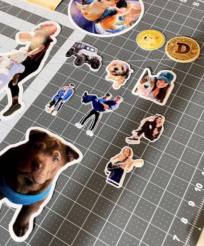 VulgrCo Custom Stickers, Image or Text- Vinyl Custom Labels Stickers Personalized - Waterproof, Dishwasher Safe, Fade Resistant, UV Protected Business Labels