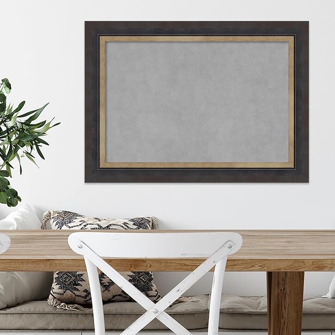 Amanti Art Black Framed Magnetic Board 21x29 Medium Vision Board for use with Magnets, 100% Metal Sheet to Display Items as Office Decor or for Home Organization in mudroom, Kitchen or Kids Room