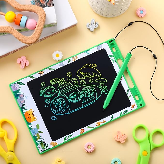 Zhehao 20 Pack LCD Writing Tablet for Kids: 8.5 Inch Colorful Drawing Doodle Boards - Reusable Erasable Doodle Board Educational Learning Toys Gifts for Toddlers Ages 3-8 Party Favors(Green,Stylish)