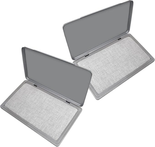 2 Pack Metal Case Stamp Pad Large Size, Dry - Size: 3" x 6" - Choose from 15 Ink Colors
