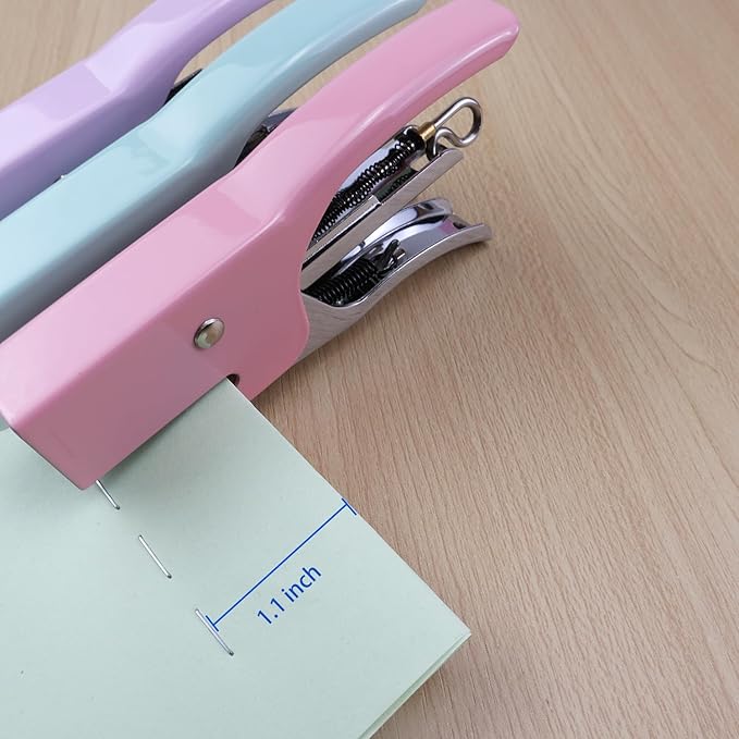 Aacehlh Small Hand-held Stapler Set, 15 Sheet Capacity, Includes 750Pcs Staples and A Staple Remover, Mini Desktop Stapler for Office, School, Home or Travel Use. (Purple)