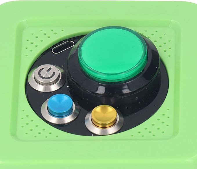 Green Rechargeable Cube Timer 1.4 Inch 4 Sided LED Digital Countdown Clock Stopwatch US Plug 100-240V for Recreational Games Study Meeting