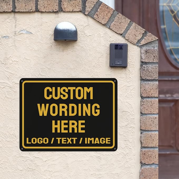 Custom Sign Bulk Personalized Metal Signs For Outdoor Indoor Business Home Store Office Yard Street Lawn Make Your Own Customized Signs With Your Logo Text Photo, 6x8inch