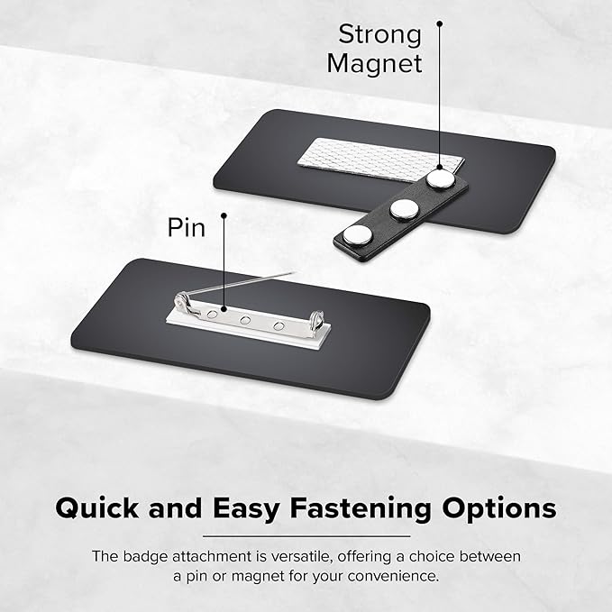 Custom Engraved Name Tags, Magnetic Tags, Personalized Name Tags, 1.5 x 3 Inches, Durable Engravable Impact Acrylic Material, Made in the USA by My Sign Center (Classic Rectangle)