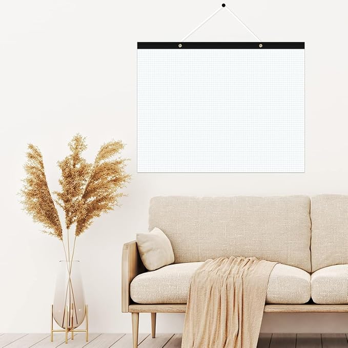 Yaridar Large Engineering Graph Paper - 22" x 17" Grid Paper Notepad, 4"x4" Blue Grid 50 Sheets/100 Pages Paper for Engineer Architect Designer Mathematician Draftsman