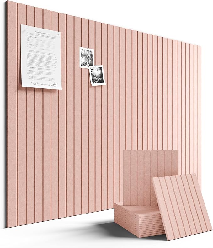 Fluxynara Large Felt Bulletin Board 48" x 36" Cork Board Alternative-12 Pack with 70 Safe Removable Adhesive Tabs, Cork Boards for Walls Cork Board for Home Office Classroom Pin Board (Pink)