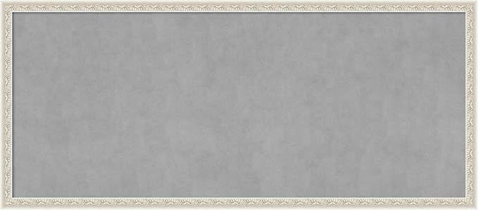 Amanti Art Silver Framed Magnetic Board 22x50 Oversize Vision Board for use with Magnets, 100% Metal Sheet to Display Items as Office Decor or for Home Organization in mudroom, Kitchen or Kids Room
