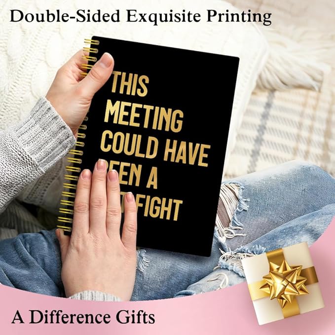 XQLZY This Meeting Could Have Been A Fist Fight Spiral Notebook, Funny Corporate Humor Notepad, Office Sarcastic Humor Gifts for Men Women Coworker Work Bestie Friend, Coworker Christmas Gifts