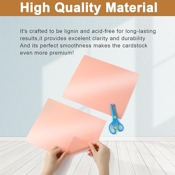 Silunkia 120 Sheets Candy Pink Shimmer Cardstock 8.5 x 11 Metallic Paper, 92lb Heavyweight Craft Paper Card Stock for DIY Cards Making, Birthday Decorations, Invitations, Thank You Cards