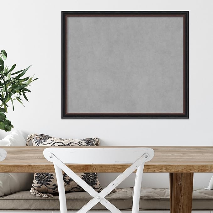 Amanti Art Black Framed Magnetic Board 22x26 Medium Vision Board for use with Magnets, 100% Metal Sheet to Display Items as Office Decor or for Home Organization in mudroom, Kitchen or Kids Room