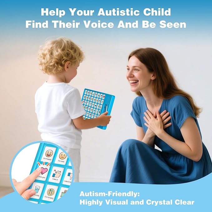 Joyreal AAC Device for Autism, Non Verbal Communication Tools for Speech Therapy & Stroke Rehab. Speech Communication Tablet, Autism Talking Aids with 8 Programmable Buttons (Blue)