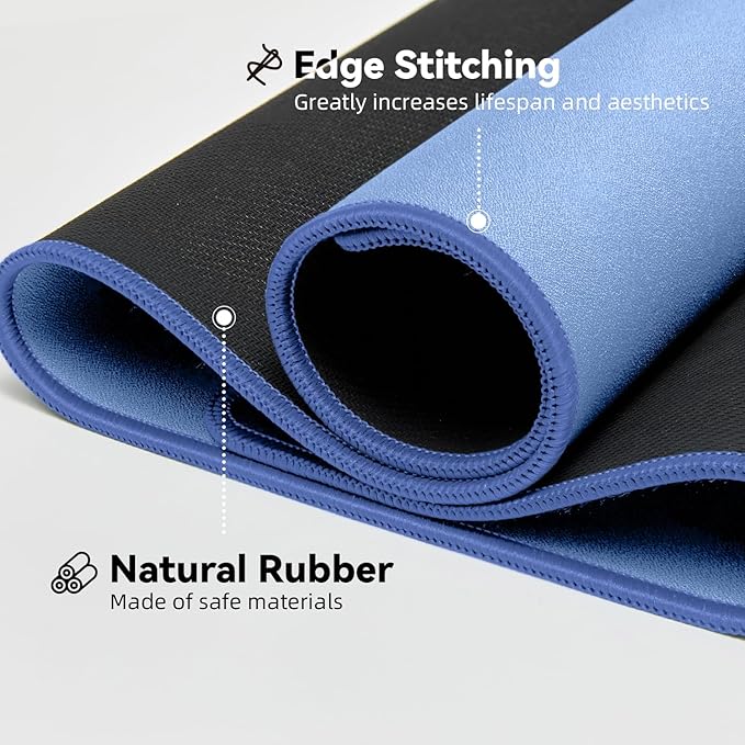 Reniteco Waterproof Large Gaming Mouse Pad with Durable Stitched Edges, Non-Slip Rubber Base, Grainy Jacquard Mouse Mat Desk Pad for Home Office Gaming, 31.5''x11.8''x0.12'', Matte Blue