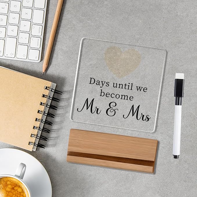 Wedding Engagement Gifts for Couples, Funny Wedding Countdown Acrylic Sign, Cute Engagement Gift for Newly Engaged Fiance, Bride to Be Gifts Ideas A 11