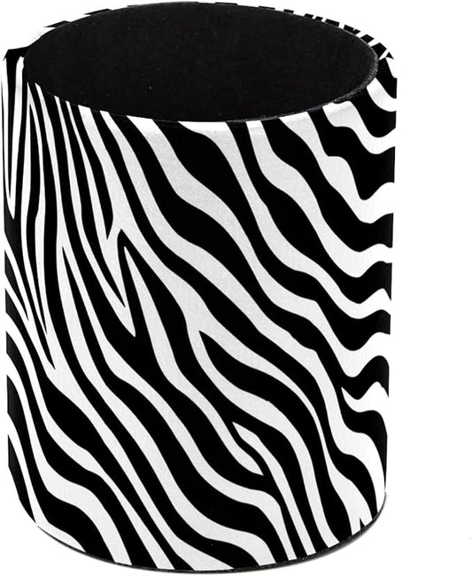 Leather Pen Holder for Desk Zebra Print Pencil Cup Desktop Organizer Makeup Brush Holders Office Supplies for Home, Kids & School