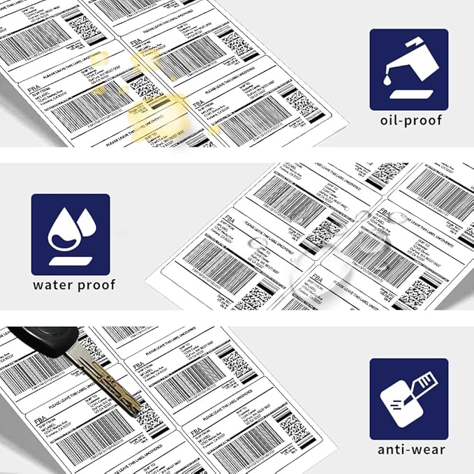 POLYSELLS Self Adhesive 3-1/3'' x 4'' Address Shipping Labels, 6UP White Sticker FBA Labels, Inkjet/Laser Printer Compatible, 6 Labels/Sheet, 100 Sheets/600 Labels, (LS6UPW100)