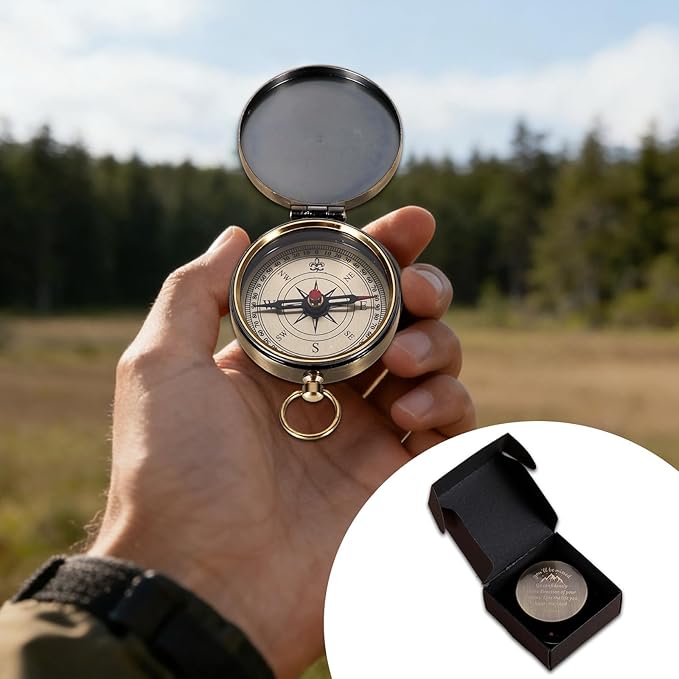 Retirement Gifts for Men, Compass Gifts, You Will Be Missed Vintage Compass Present for Men, Farewell Going Away Goodbye New Beginnings Gifts for Coworkers Colleague Employee,Dorm Room Essentials