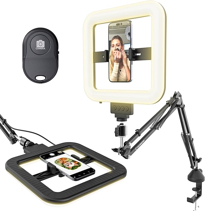 CACENCAN Camera arm Mount (Black (with Light)